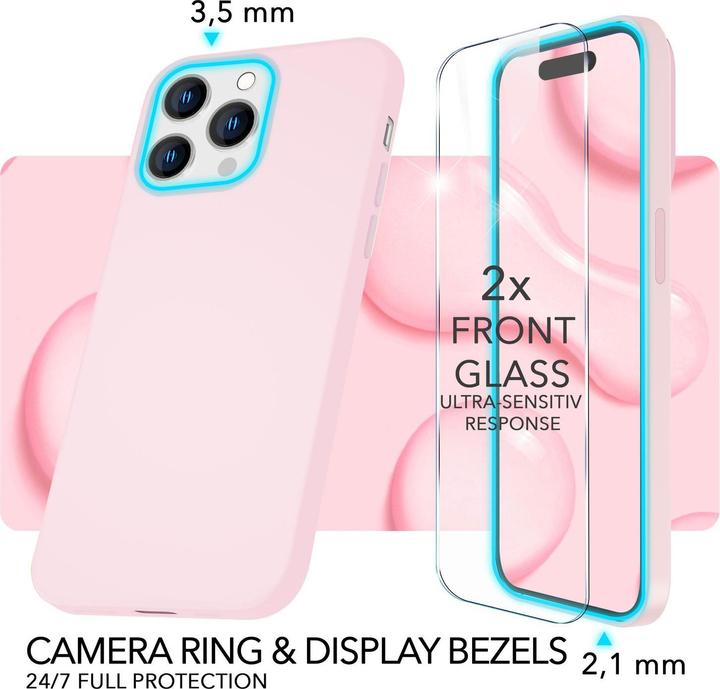 Immagine prodotto Nalia Custodia in silicone liquido con funzione MagSafe e vetro di protezione 2x del display (Apple iPhone 14 Pro)