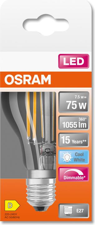 Produktbild Osram Led Retrofit Classic A (E27, 75 W, 1055 lm, 1 x, D)