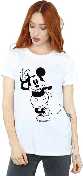 Actual product image Disney Womens/Ladies Mickey Mouse Peace Hand Cotton Boyfriend T-Shirt (3XL)