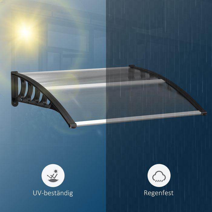 Image du produit Swisshandel24 Auvent pour porte d'entrée 103x96,5x27cm avec protection UV, protection contre la pluie et le