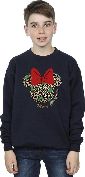 Actual product image Disney Boys Minnie Mouse Leopard Christmas Sweatshirt (140, 146)