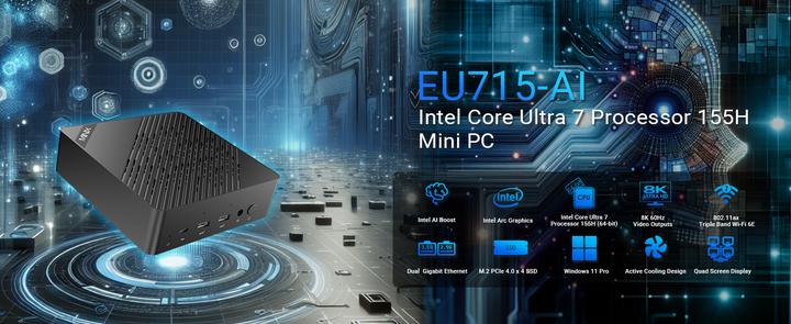 Image du produit Minix Elite EU715-AI (Intel Core Ultra 7 155H, 32 Go, 1000 Go, Intel Arc Graphics)
