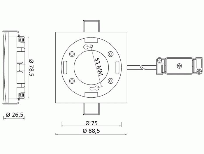 Actual product image Delock GX53, recessed, angular, type A, silver
