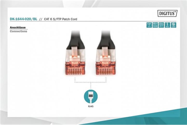 Immagine prodotto Digitus Cavo di rete (S/FTP, CAT6, 2 m)
