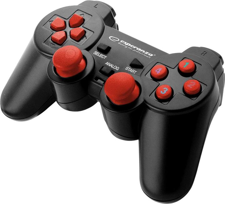Esperanza EGG102R Gaming-Controller, USB 2.0 Gamepad Analog / Digital PC (PC)