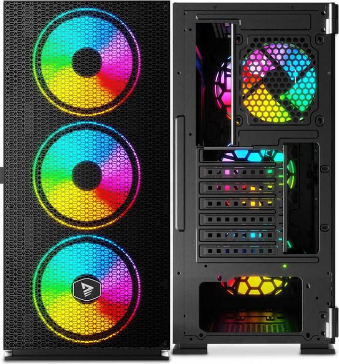 Produktbild Savio PC Case Raptor X1 ARGB Glass/Mesh Black (ITX, ATX, Mini-ATX)