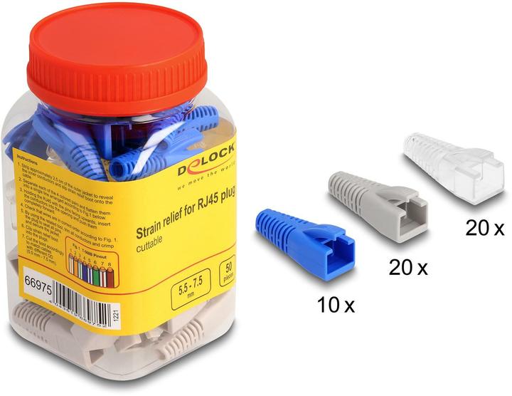 Produktbild Delock Knickschutztülle für RJ45 Stecker 50 Stück (Stecker Tülle)