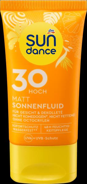 dm Sundance Sonnenfluid Gesicht mattierend, LSF 30 (Sonnencreme Gesicht, SPF 30)