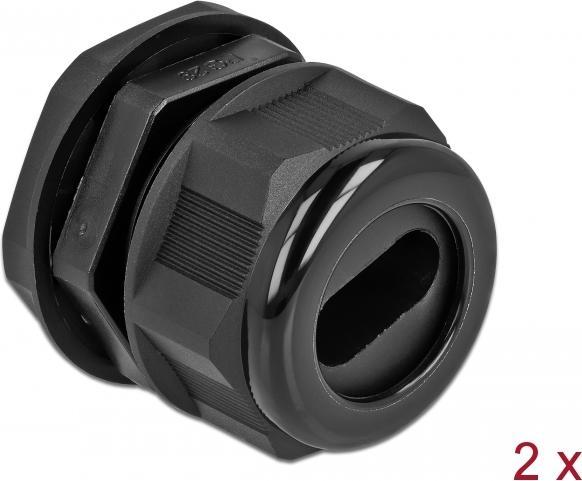Actual product image Delock Cable gland PG29 for flat cable black 2 pieces