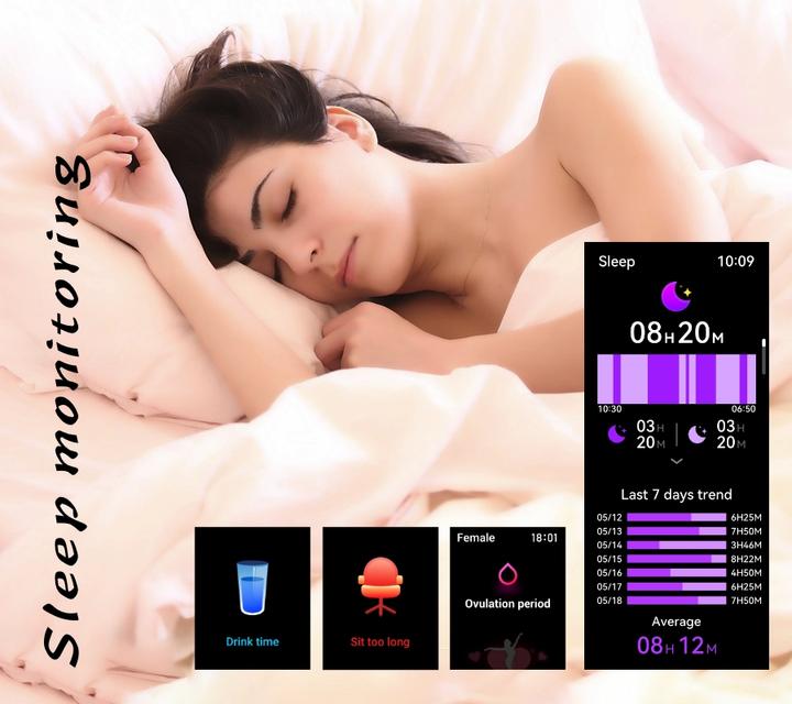 Produktbild RNCF31 SCHWARZ Damen-Smartwatch