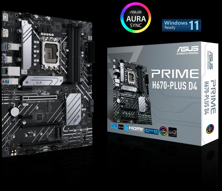 Image du produit ASUS PRIME H670-PLUS D4 (LGA 1700, Intel H670, ATX)