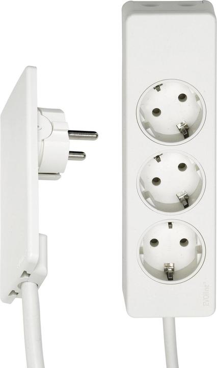 Productafbeelding Schulte Elektrotechnik 151000156300 Evoline Stekker Schuko wit (3 x, CEE 7/3, 1.50 m)