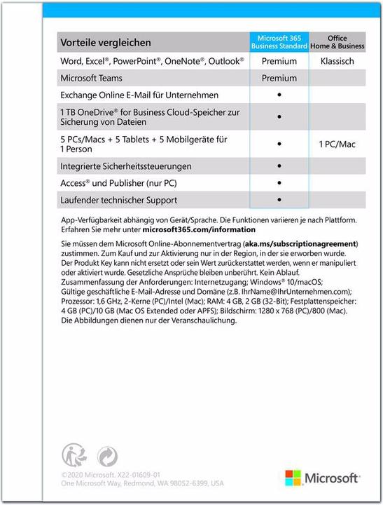 Image du produit Microsoft 365 Business Standard (1 Utilisateur, 12 mois)