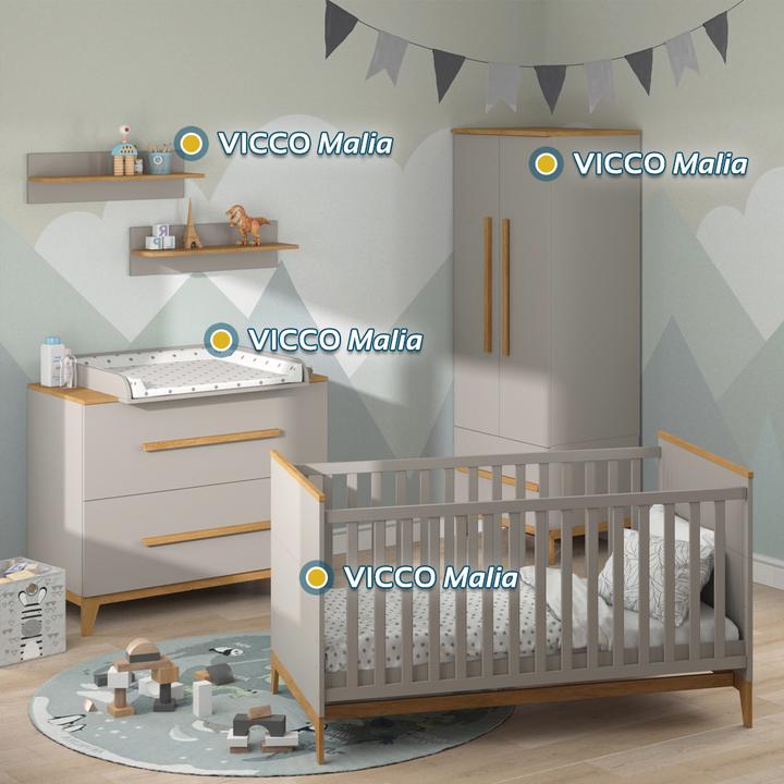 Immagine prodotto VitaliSpa Kinderbett Malia, Cashmere-Eiche, 143.2 x 81 cm, mit Matratze