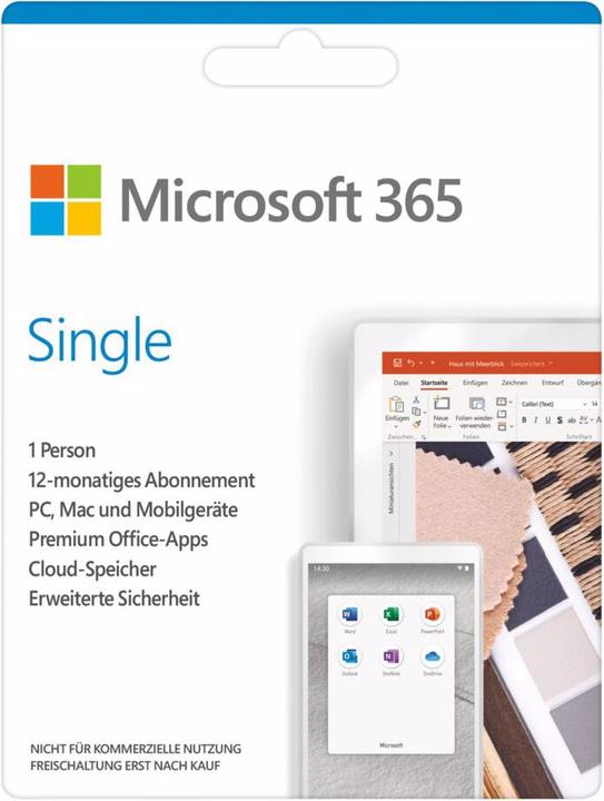 Produktbild Microsoft 365 Single (1 User, 12 Monate)