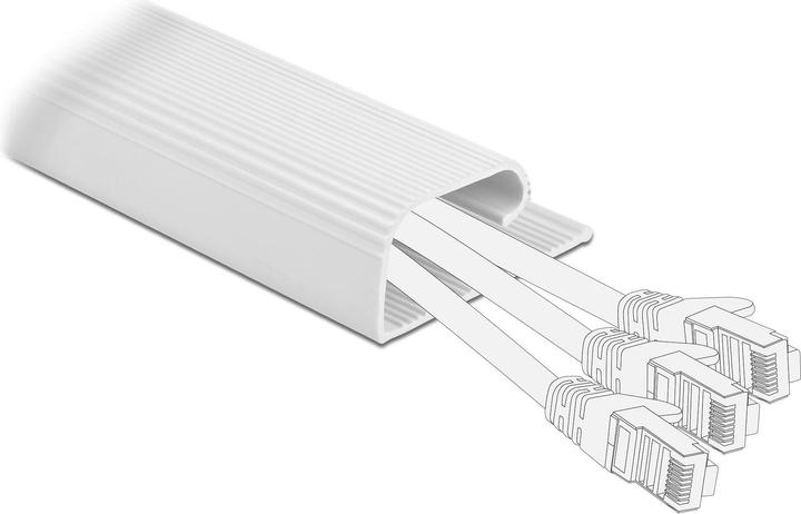 Image du produit Delock Goulotte de câblage pour montage sous table 0.4 m x 57 mm Blanc 2 pièces (Conduit, 40 cm)