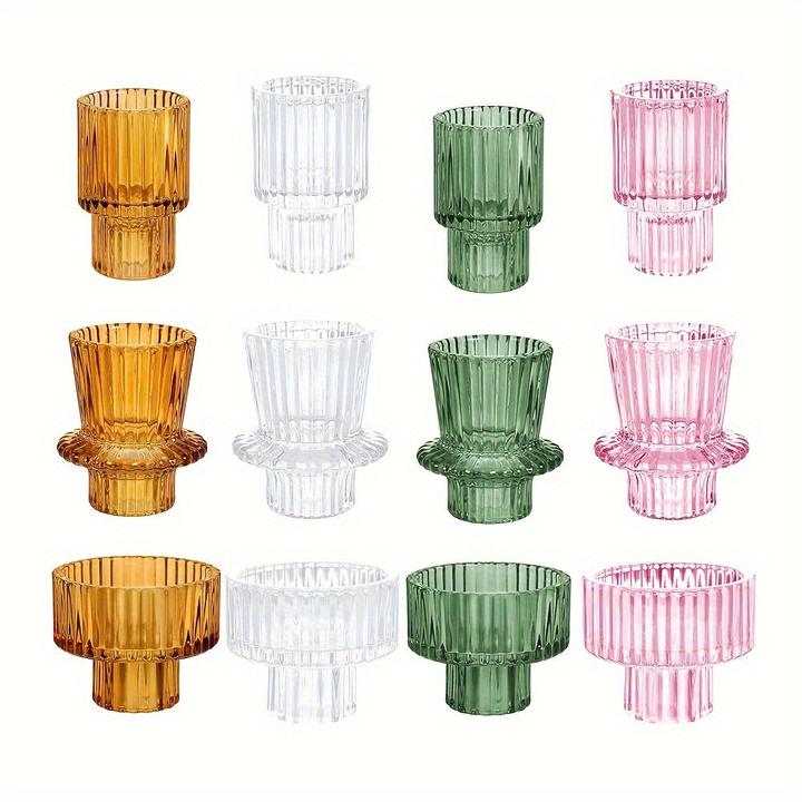 Image du produit Alopini 3pcs, chandeliers, chandeliers en verre, chandeliers pour centres de table, décoration de mariage et