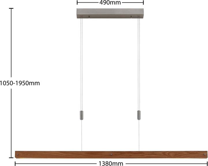Actual product image Lindby Alimara LED pendant light L138 Wood (1165 lm)