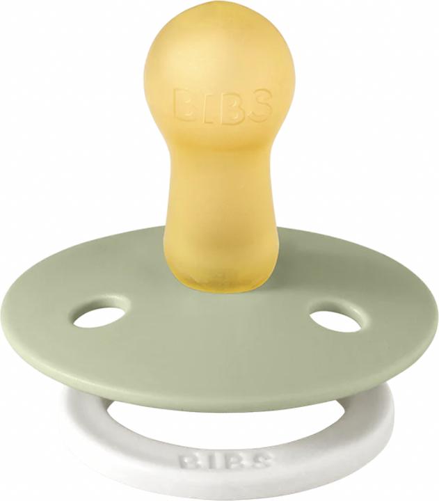 Actual product image Bibs Nuggi Colour 2 PACK Latex Symmetrical 6-12m Sage GLOW Cloud GLOW (2 x, 6 - 12 M.)