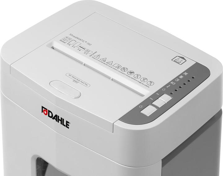 Image du produit Dahle ShredMATIC 150 Aktenvernichter mit Partikelschnitt P-4, 4 x 12 mm, bis 150 Blatt, lichtgrau (Coupe de particules)