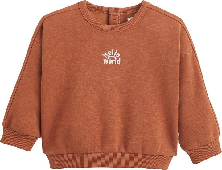 La Redoute Collections Sweatshirt mit Rundhalsausschnitt und Druckknopfleiste
