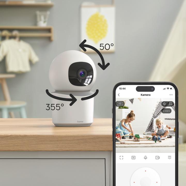 Actual product image Hama Smart surveillance camera, WLAN, indoor, recording, swivelling, full HD (1920 x 1080 Pixels)