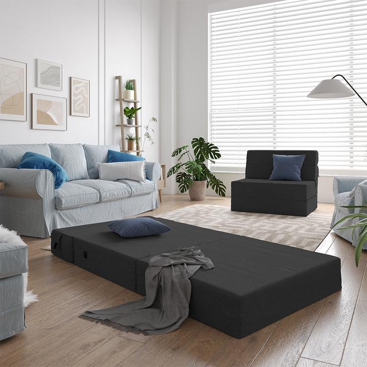 Actual product image VitaliSpa Sofa Lima, Black, 100 cm with sleep function