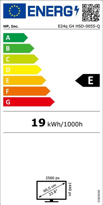 Label énergétique HP E24q G4 (2560 x 1440 pixels, 24")