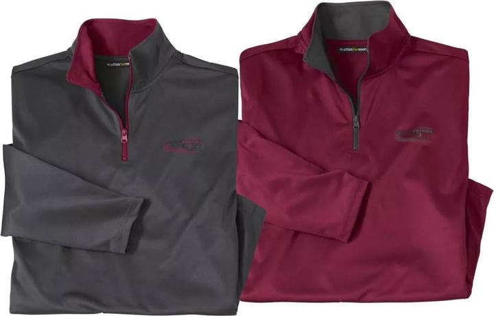 Produktbild Atlas For Men 2erPack UnterziehPullover Running mit RVKragen (M)