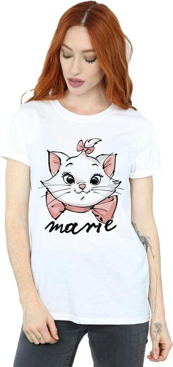Actual product image Disney Womens/Ladies The Aristocats Marie Sketch Face Cotton Boyfriend T-Shirt (L)