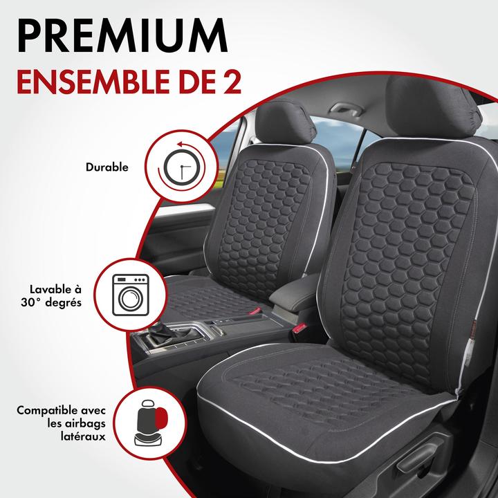 Actual product image Walser Car seat cover ZIPP-IT Premium Kendal, car seat covers for 2 front seats with zipper system sc