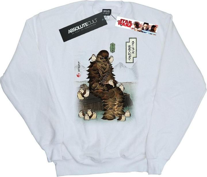 Actual product image Star Wars Mens The Last Jedi Japanese Chewbacca Porgs Sweatshirt (M)