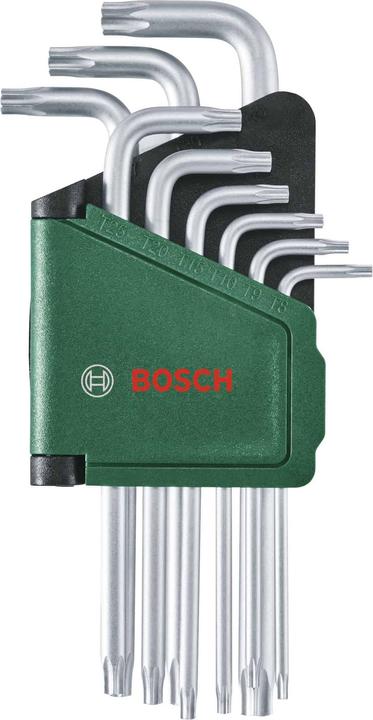 Bosch Professional BOSCH Jeu de clés mâles coudées en étoile interne, 1600A02Z9C, 9 pièces