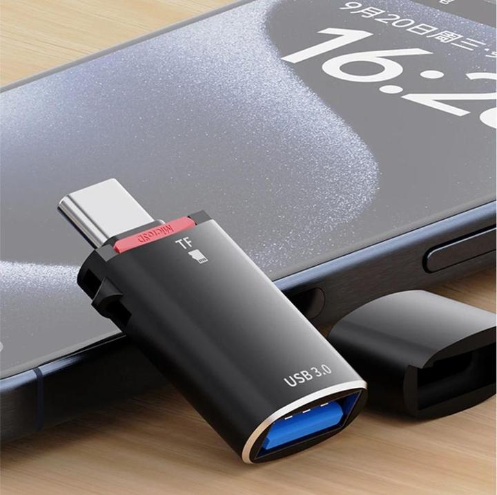 Produktbild PowerGuard Two-in-1 USB-C to MicroSD Card and USB 3.0 Reader Adapter (USB Typ C, MicroDot)