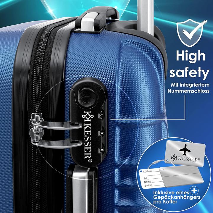 Actual product image Kesser 4-teiliges Hartschalenkofferset (120 l, Hand luggage (up to 50 litres), M (50 - 90l), XL (from 140l))