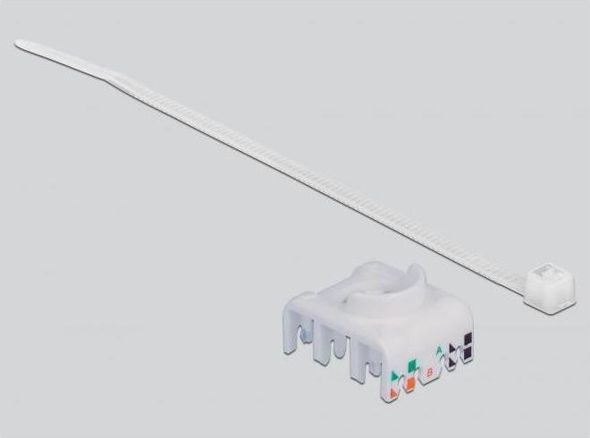 Actual product image Delock DIN rail holder with keystone module RJ45 jack Cat.6A LSA (Keystone module holder)