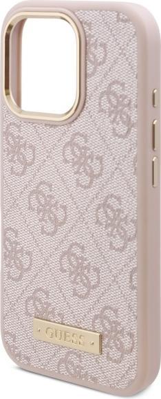 Actual product image Guess GUHMP16XU4GPRP iPhone 16 Pro Max 6.9" różowy/pink hardcase 4G Logo Plate MagSafe (Apple iPhone 16 Pro Max)