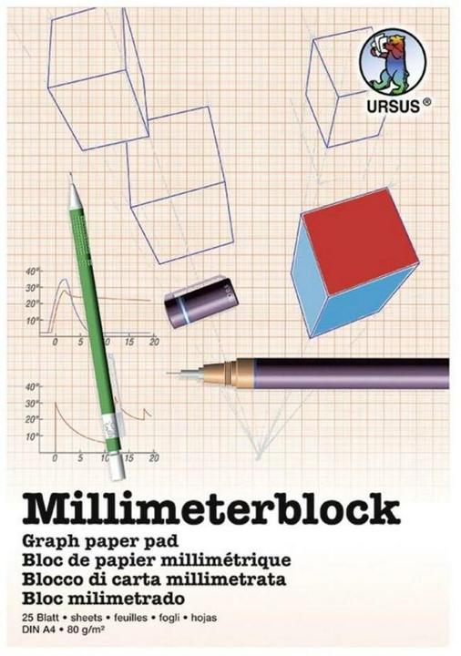 Image du produit Ursus Milimeterpapier 80 g/m², A4, 25 Blatt, Papierformat: A4 (80 g/m², 25 x)