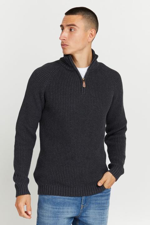 Actual product image Solid Xenox Men's Jumper Chunky Knit Pullover Troyer Made Of 100% Cotton (XL)