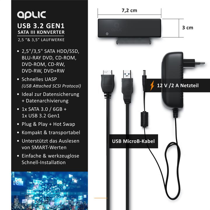 Produktbild Aplic USB 3.0 zu SATA III Konverter