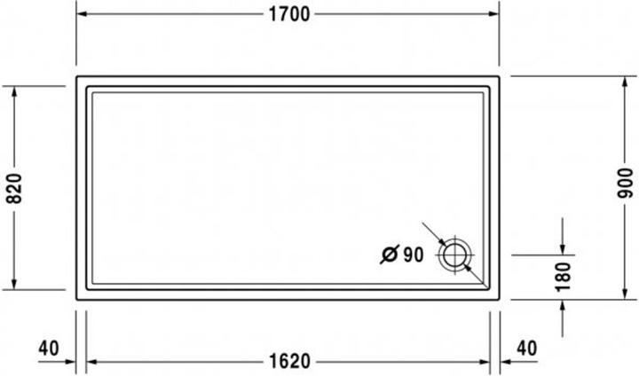 Immagine prodotto Duravit Piatto doccia rettangolare STARCK SLIML 1700x900x60mm bianco