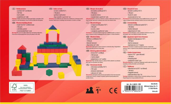 Actual product image Idena Wooden blocks in bucket 100s FSC100%