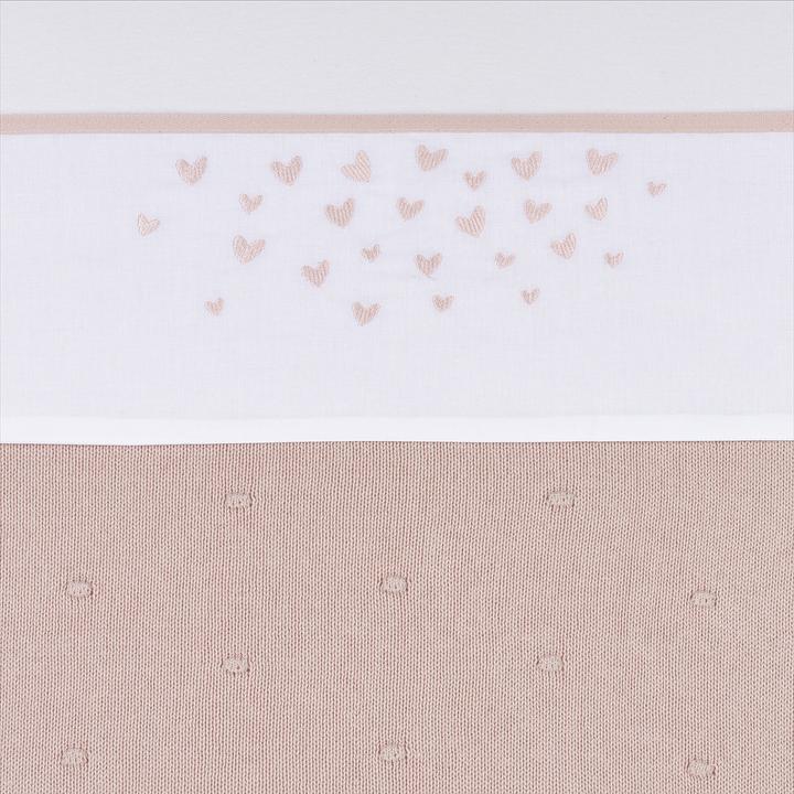 Meyco Baby Hearts Crib Sheet Small - Soft Pink (75 x 100 cm)