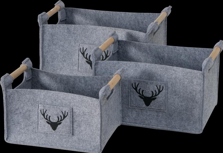 Immagine prodotto Boltze Home Cestino Karly Set di 3, Grigio (3 x, 50 x 35 x 31,5 cm)