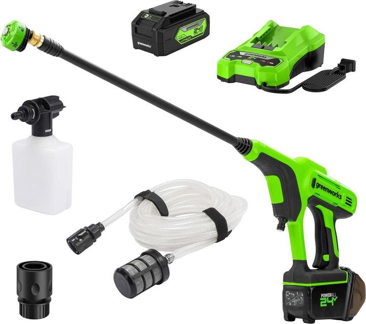 Image du produit Greenworks 24V Myjka ciśnieniowa G24PWK4 - Zestaw ładowarka + akumulator 4Ah - 5105307UB (Fonctionnement sur batterie)