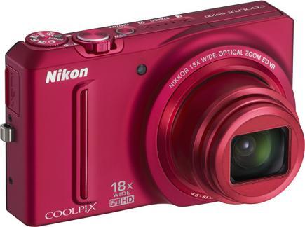 Produktbild Nikon Coolpix S9100, 12MP, 18x Zoom, FullHD-Movies, Rot (1/2,3'')