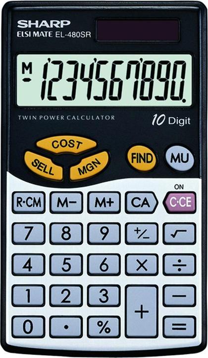 Sharp Calculatrice commerciale EL-480SR (Cellules solaires)