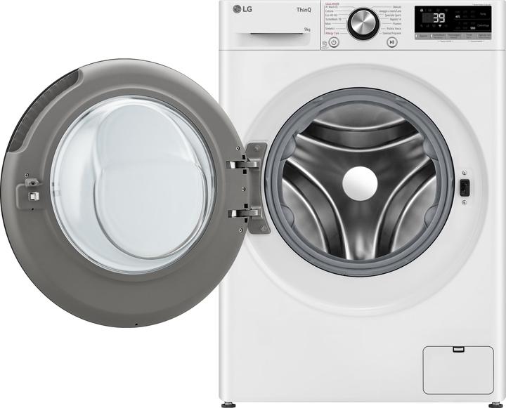 Actual product image LG F2R7S09TSWC Slim 9" front loading washing machine (9 kg, Left)