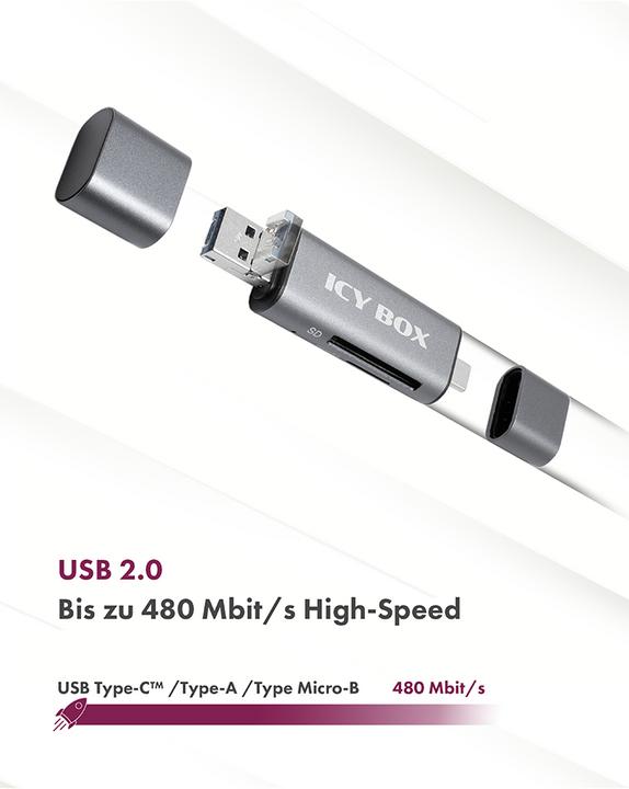 Actual product image Icy Box Ib-Cr200-C (USB, USB 2.0 Micro-B)