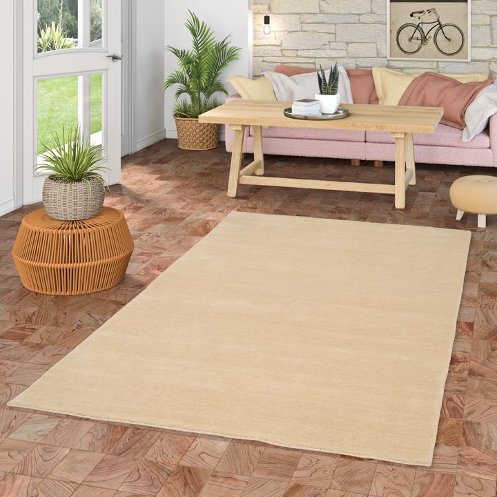 Produktbild Pergamon Wolle Natur Teppich Gabbeh Einfarbig (140 x 200 cm)